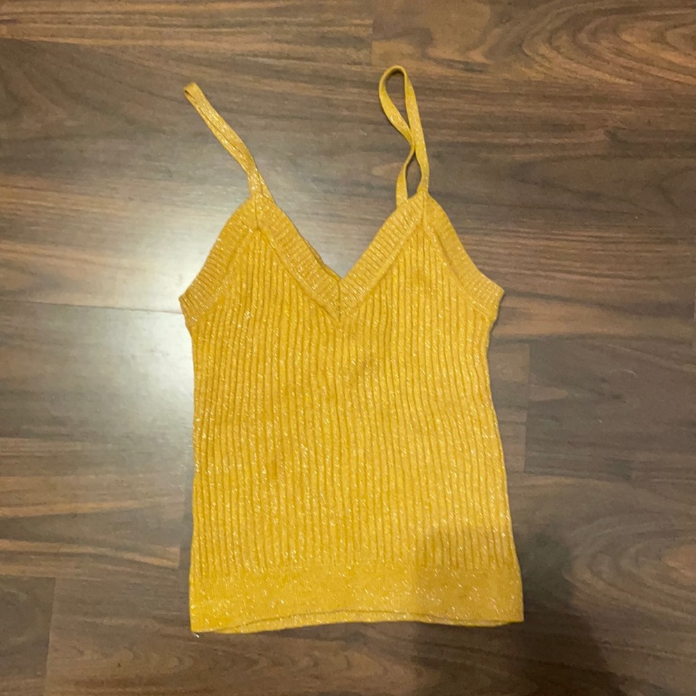 Small yellow Forever 21 sweater tank top